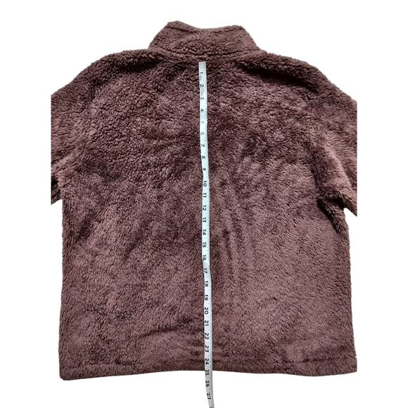 Pink Victoria Secret brown fleece half zip jacket size L - Picture 10 of 11